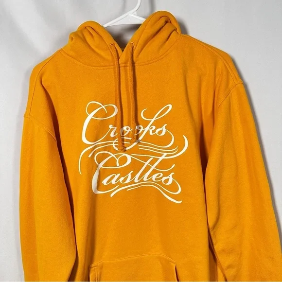 Crooks & Castles Script Logo Hoodie (M) Mustard/Gold Streetwear Skate Y2K - Picture 10 of 14